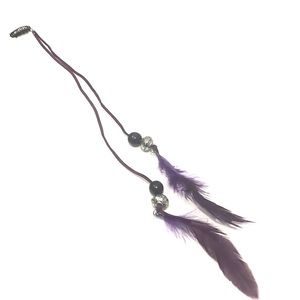 Bohemian Feather Tribal Hair Extensions Clip Purple